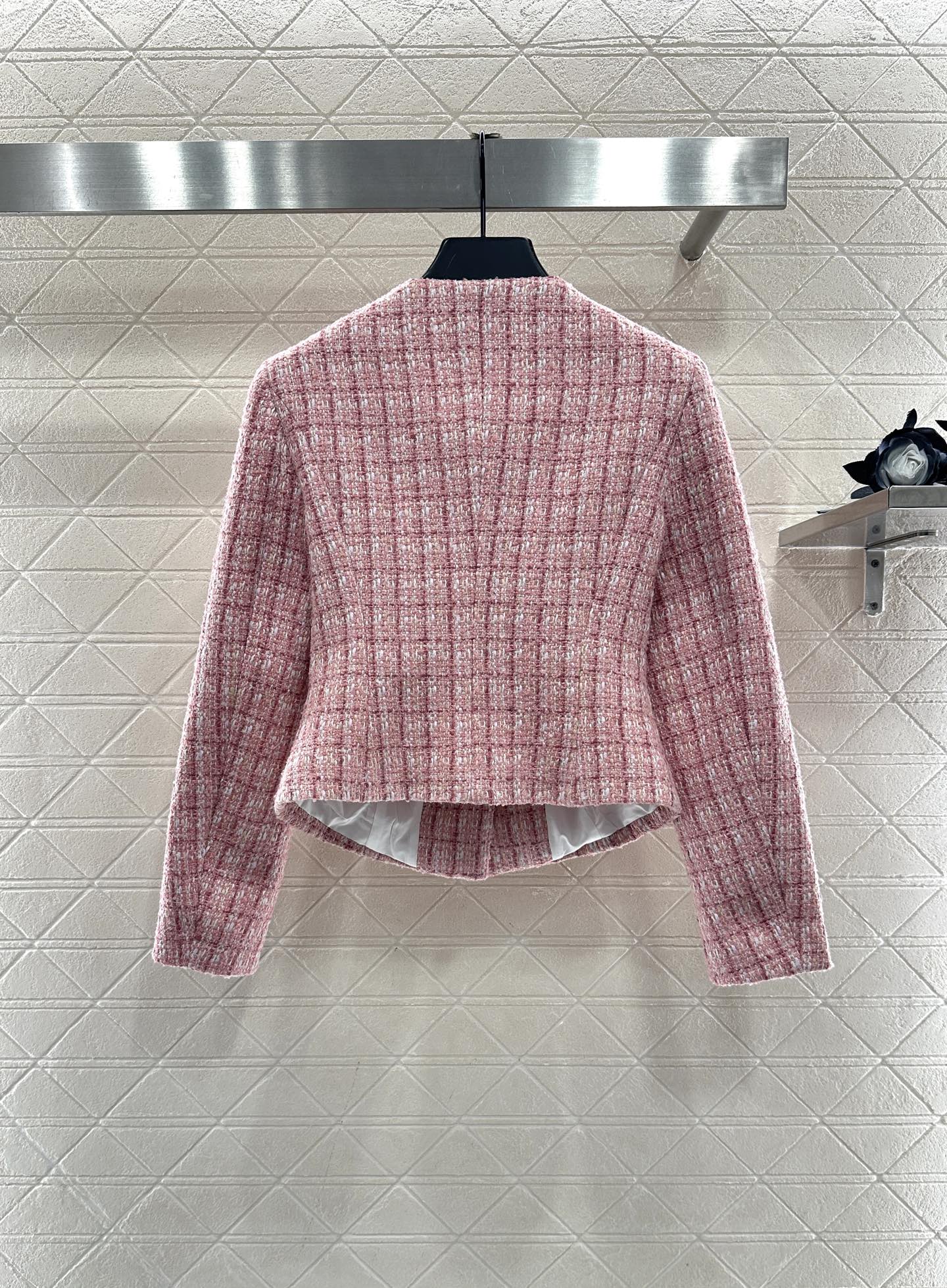 Round neck woven dress half skirt set