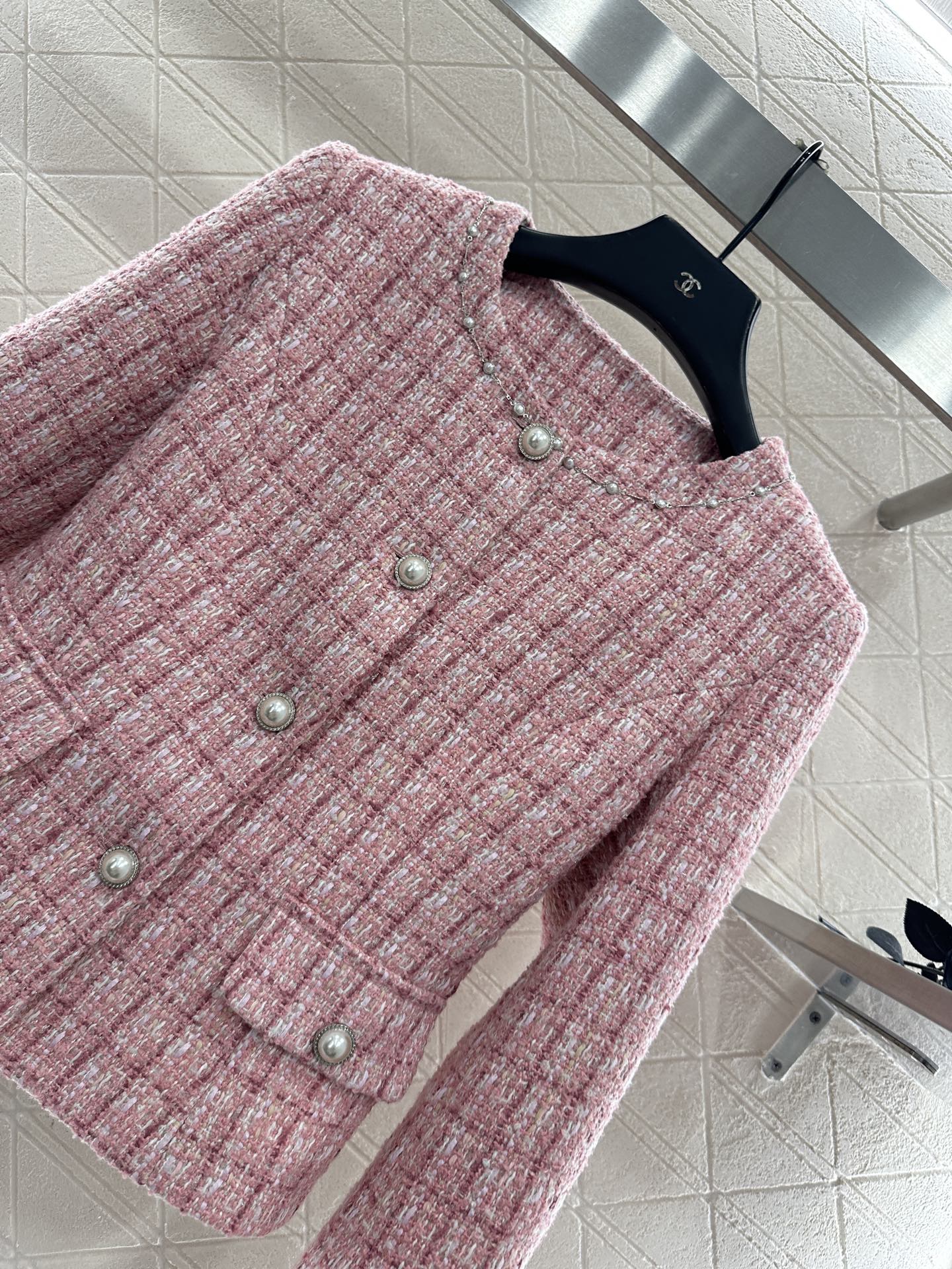 Round neck woven dress half skirt set