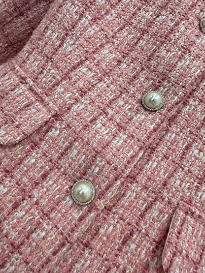 Round neck woven dress half skirt set