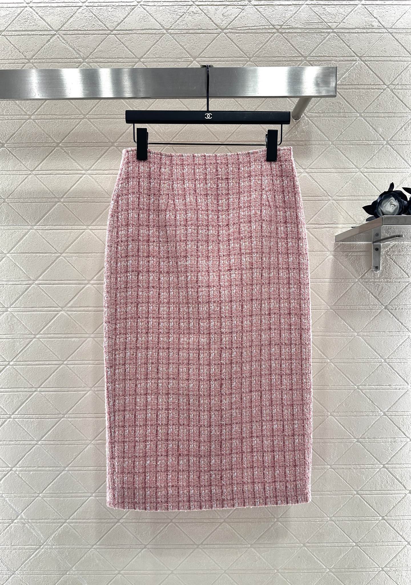 Round neck woven dress half skirt set