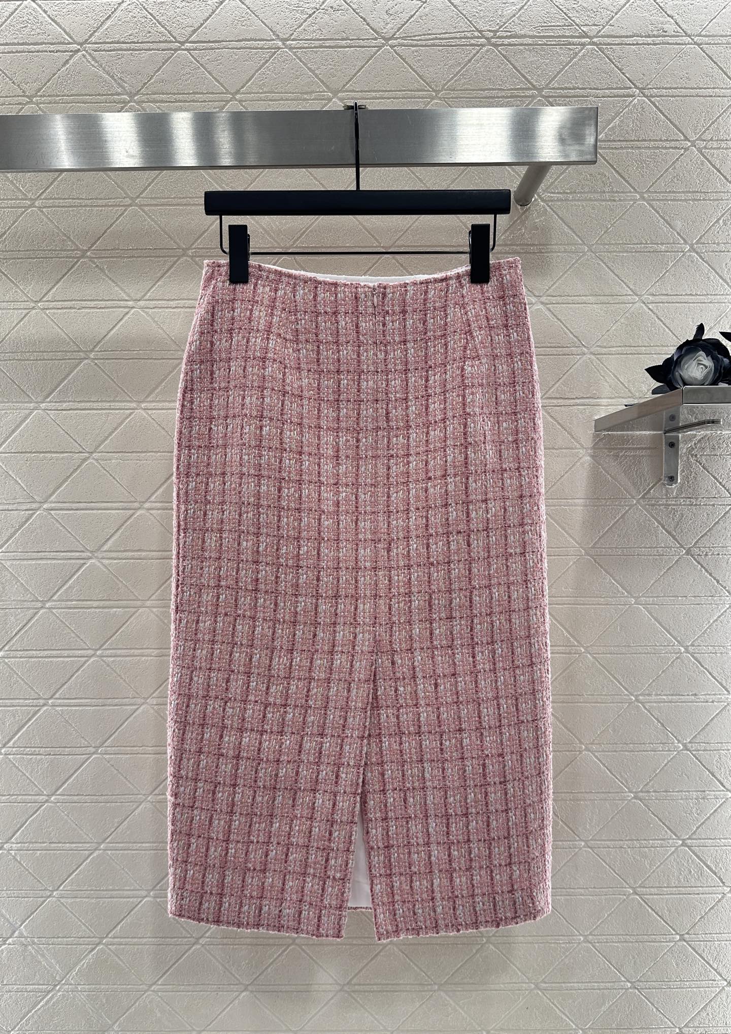 Round neck woven dress half skirt set