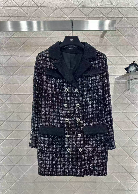 Rough woolen collar dress jacket