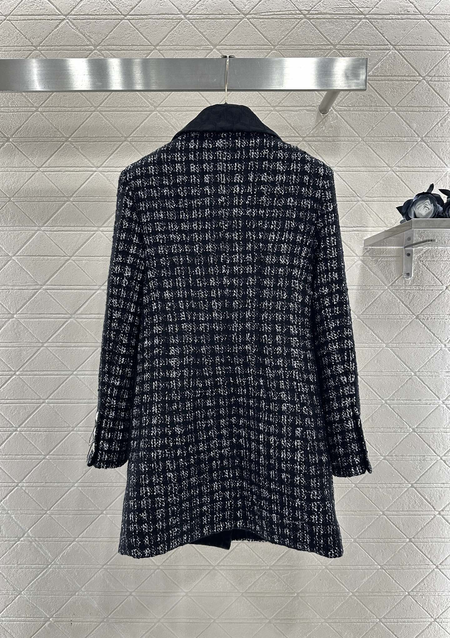 Rough woolen collar dress jacket