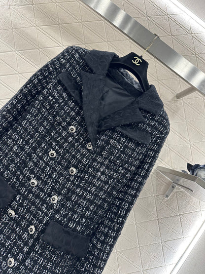 Rough woolen collar dress jacket