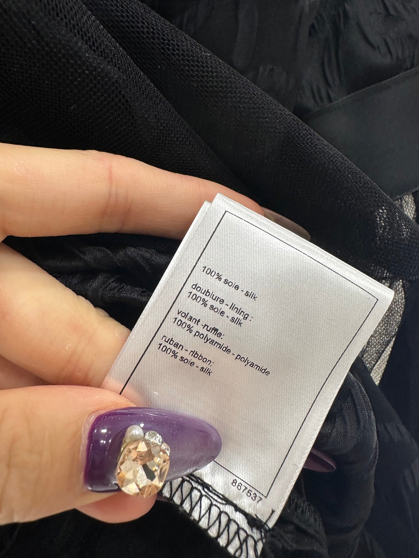 Round neck jacquard bow spliced top