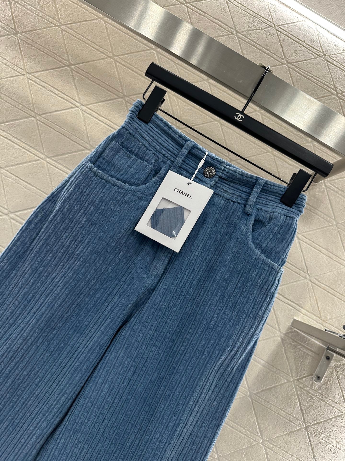 High waisted corduroy wide leg pants