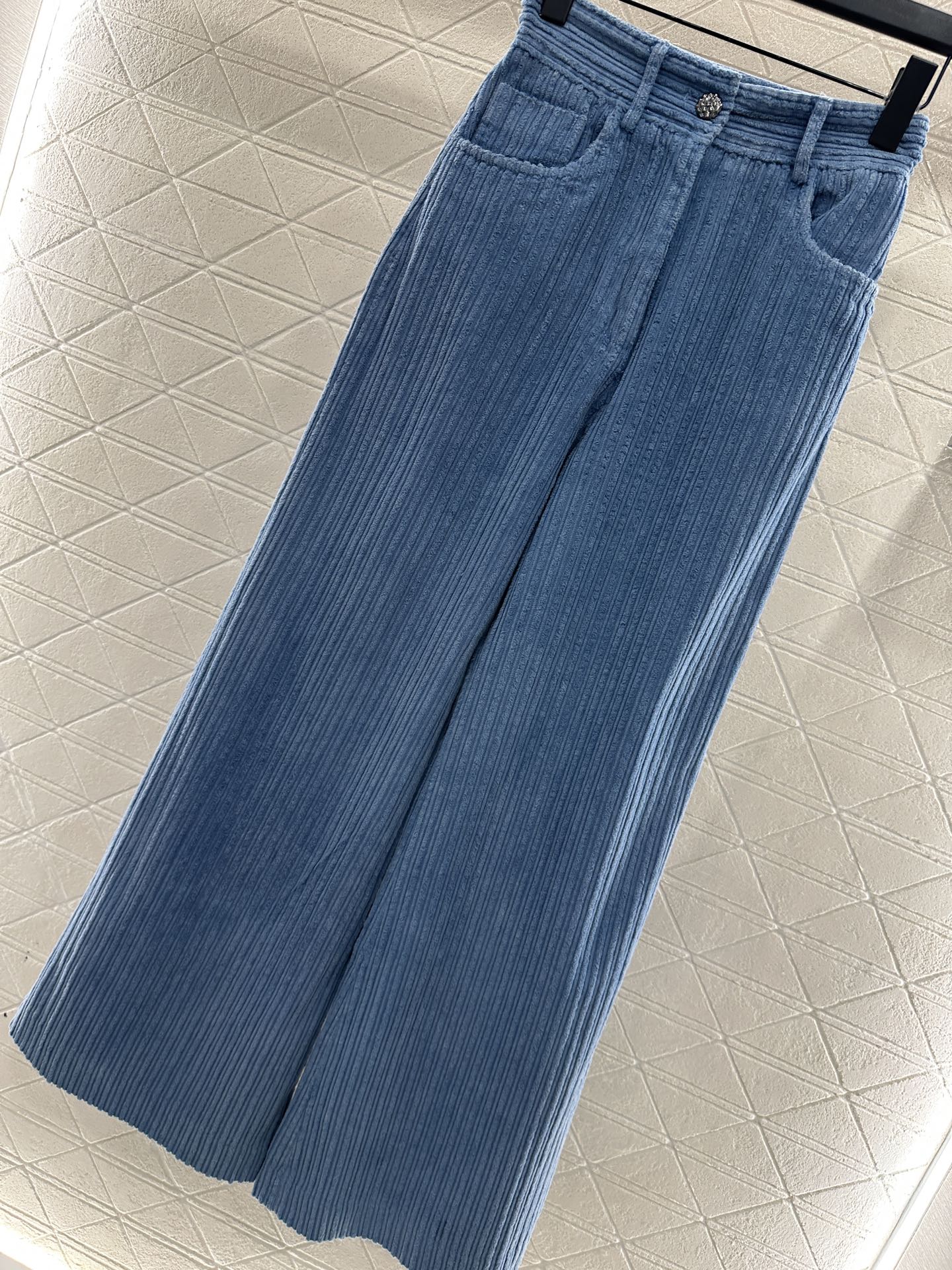 High waisted corduroy wide leg pants