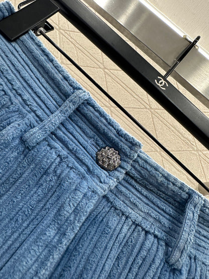 High waisted corduroy wide leg pants