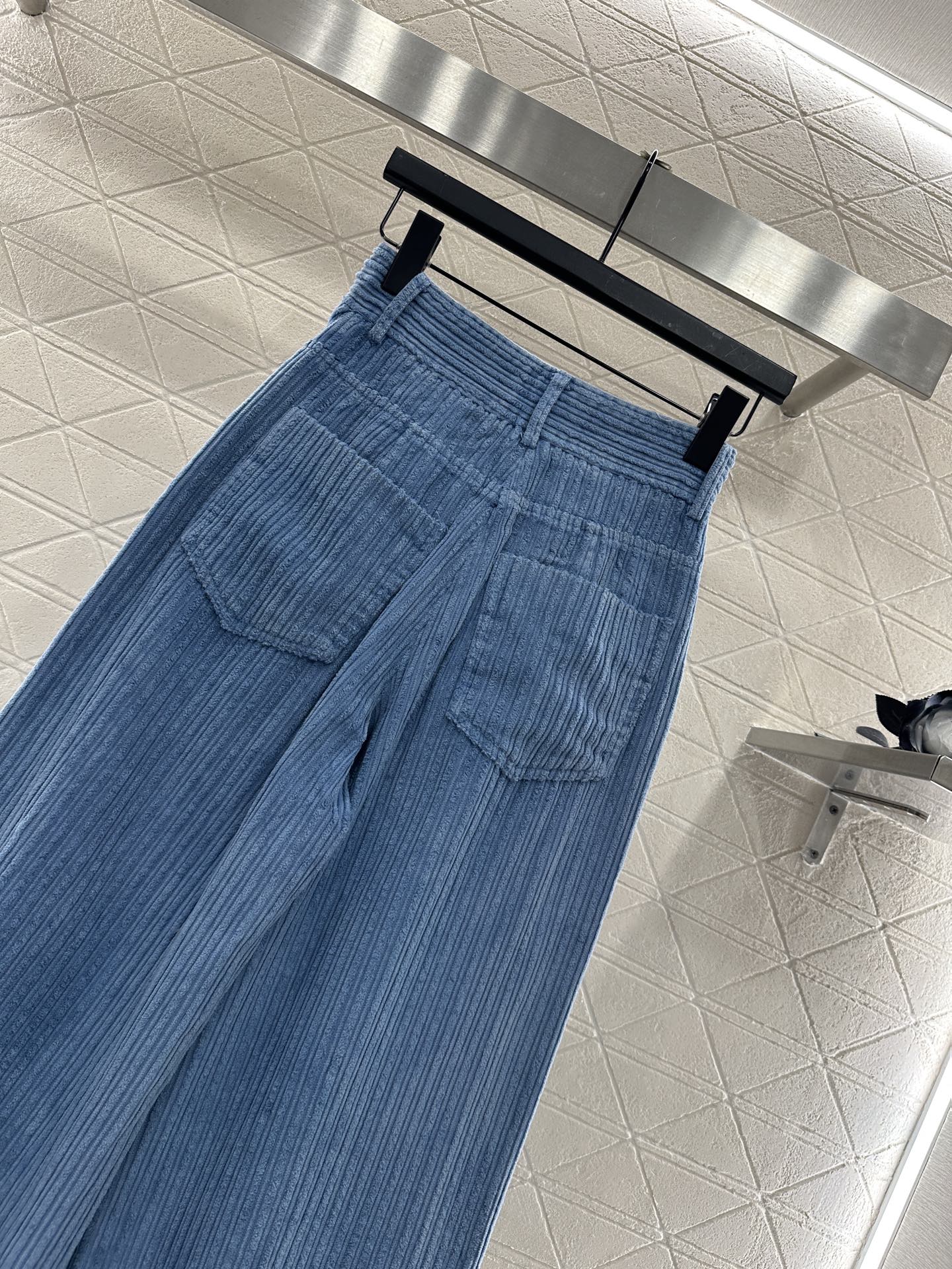 High waisted corduroy wide leg pants