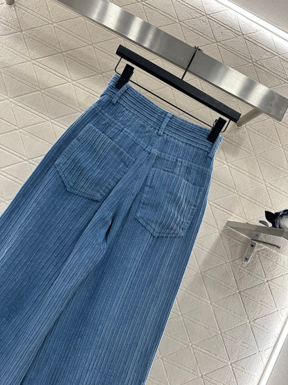 High waisted corduroy wide leg pants