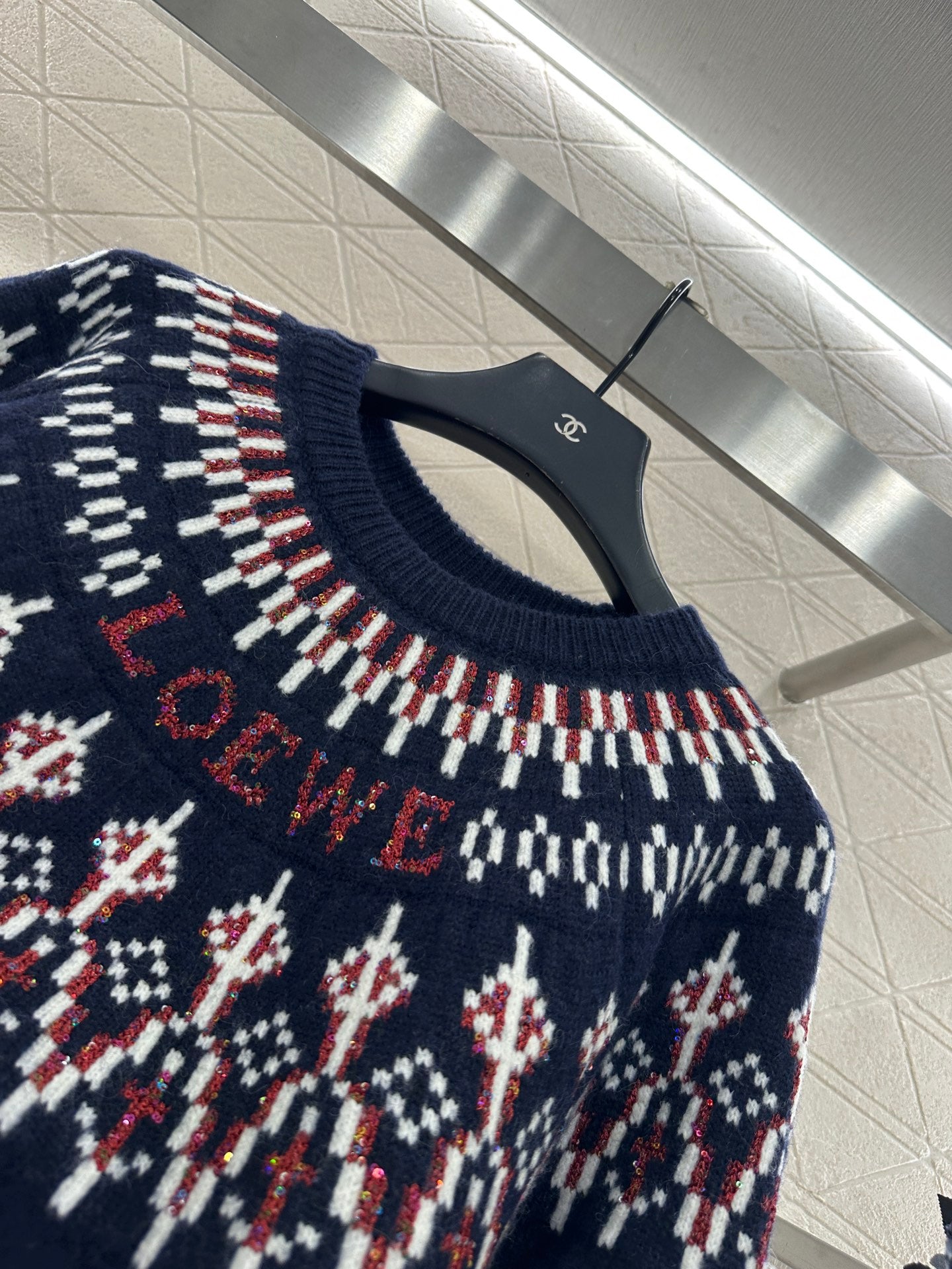 Heavy Industry Hook Flower Bead Sweater