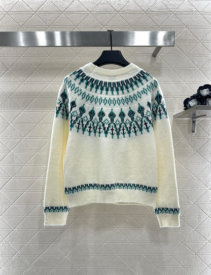 Heavy Industry Hook Flower Bead Sweater