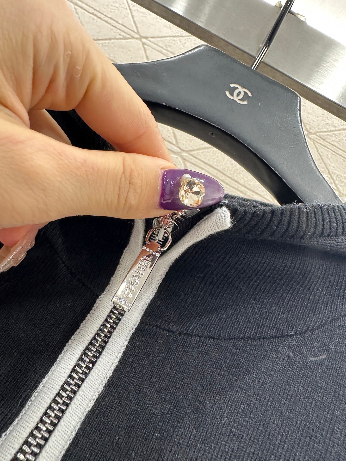 Knitted zipper sweater