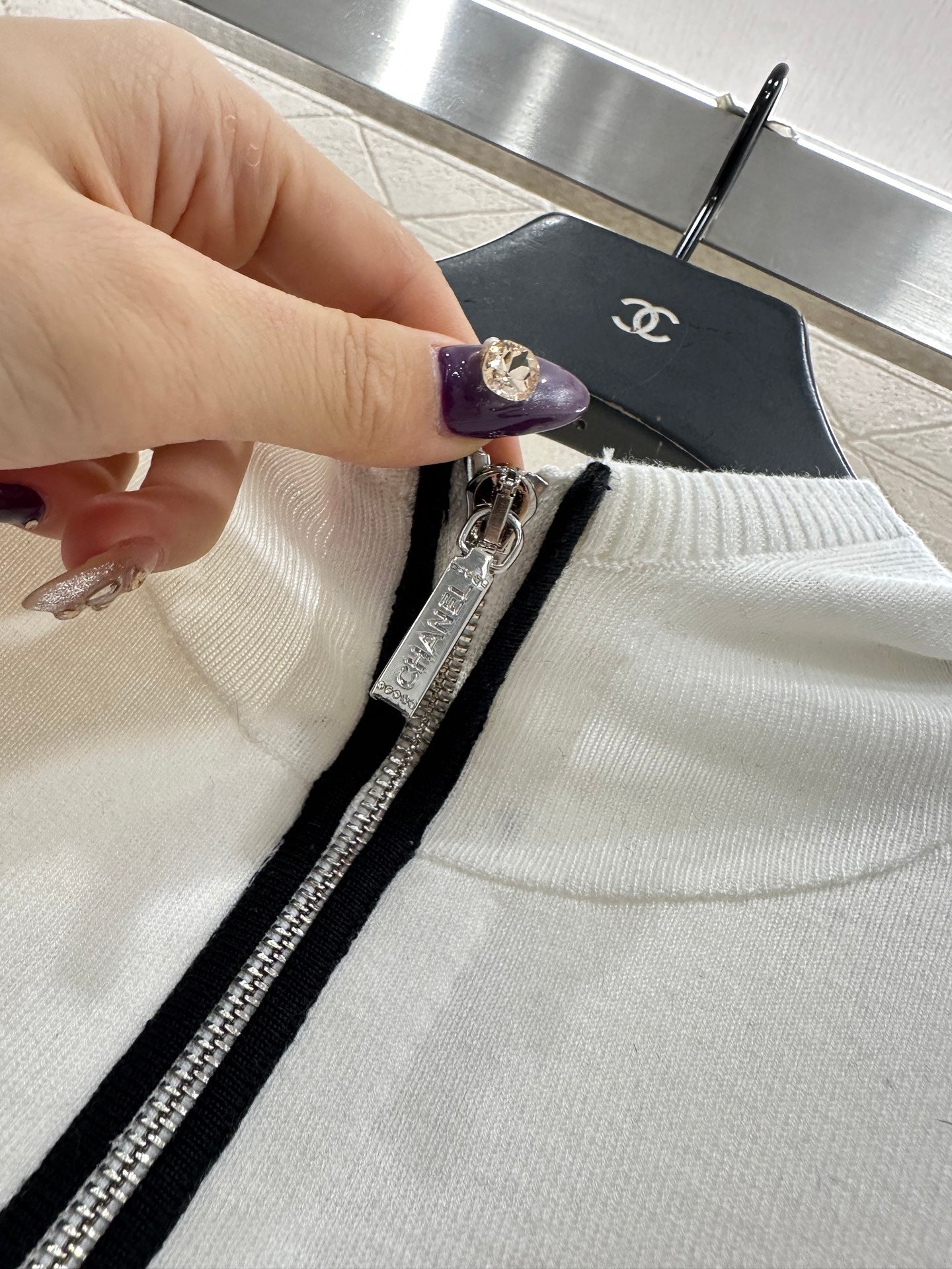 Knitted zipper sweater