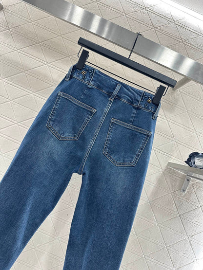 Retro velvet pencil jeans