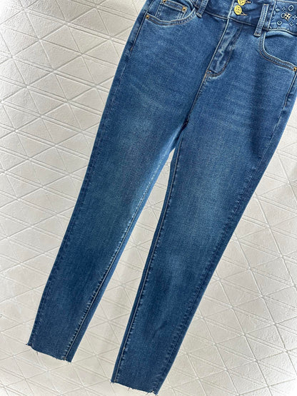 Retro velvet pencil jeans