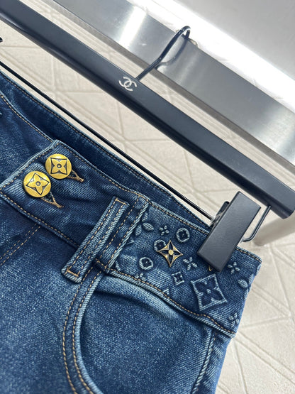 Retro velvet pencil jeans