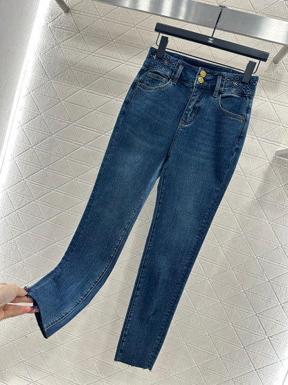 Retro velvet pencil jeans