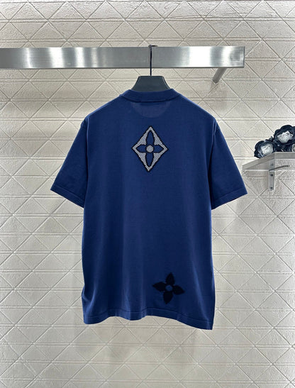Round neck clover logo short sleeved shirt