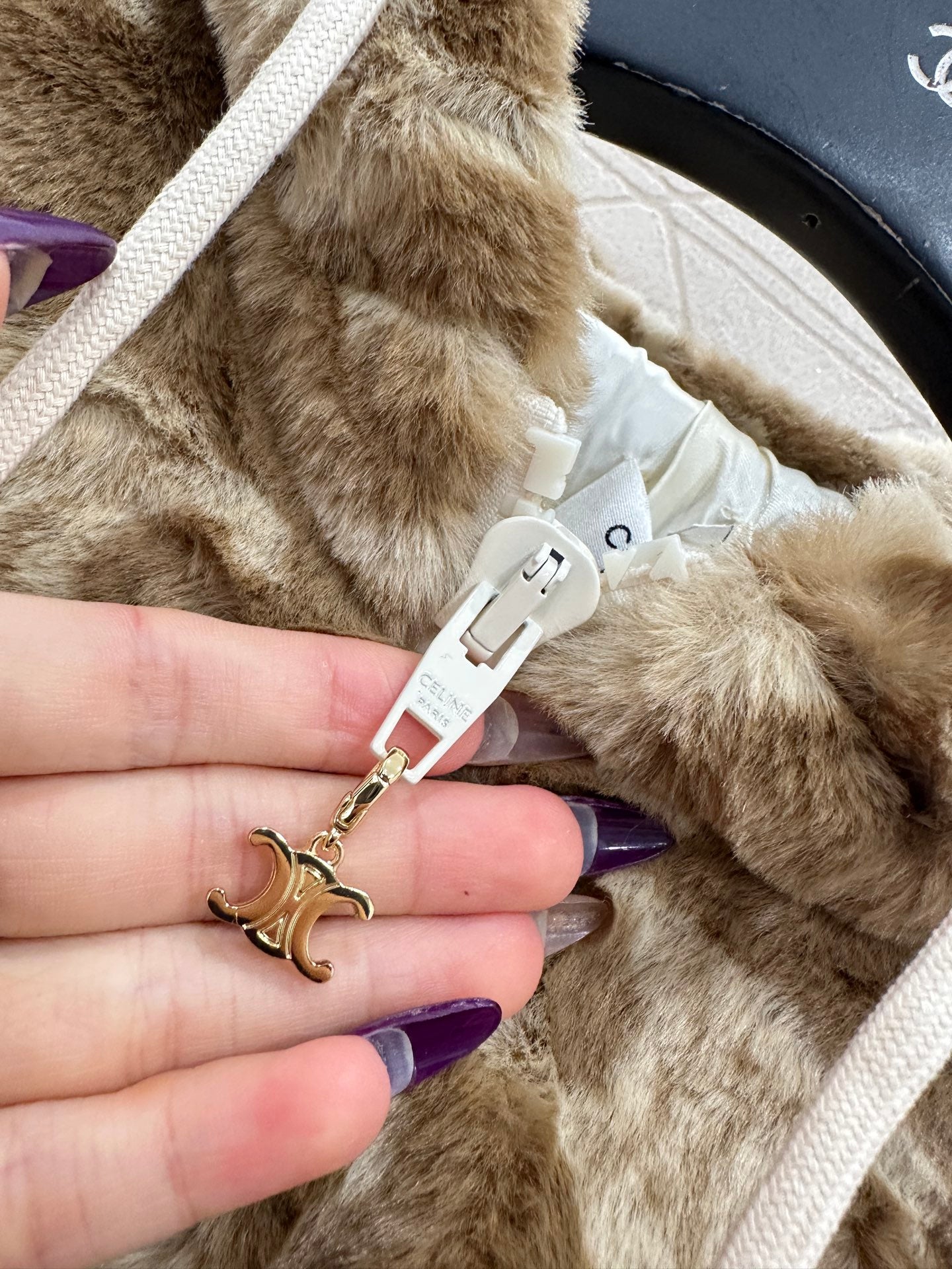 Teddy hooded jacquard zipper jacket