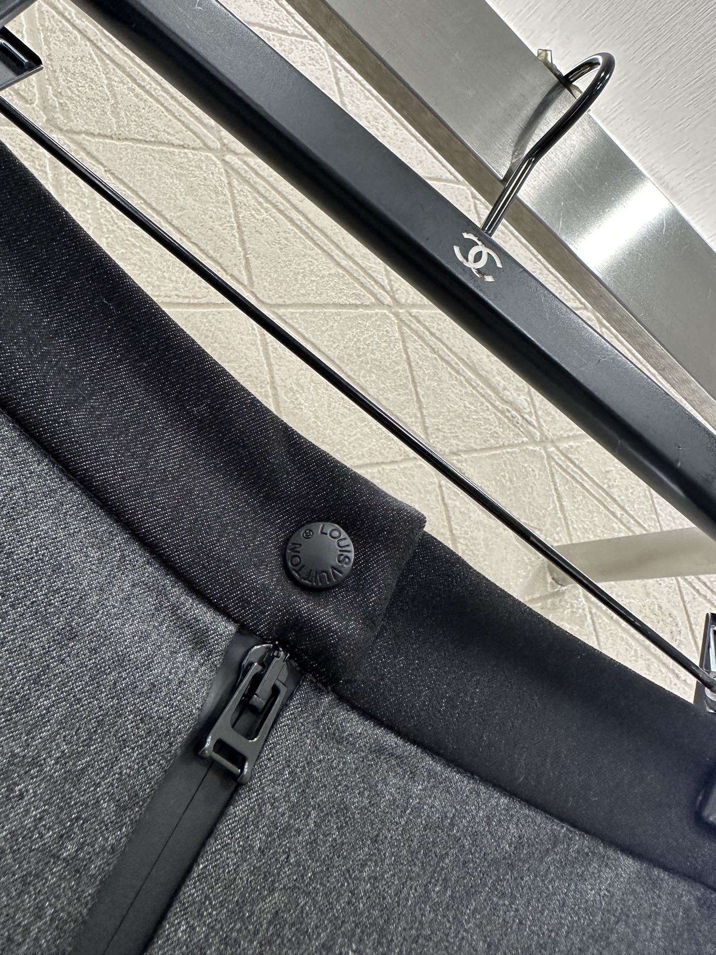 Jacquard webbing slim fit elastic micro flared pants