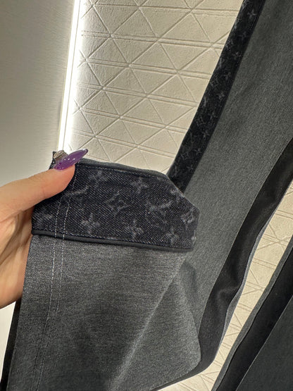 Jacquard webbing slim fit elastic micro flared pants