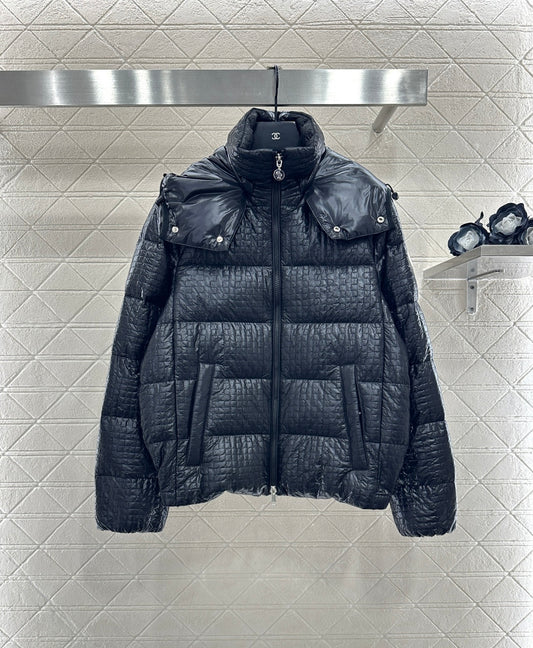 Detachable hooded down jacket