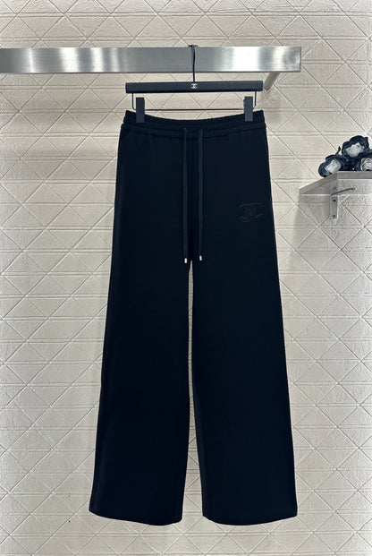 High waisted drawstring wide leg pants