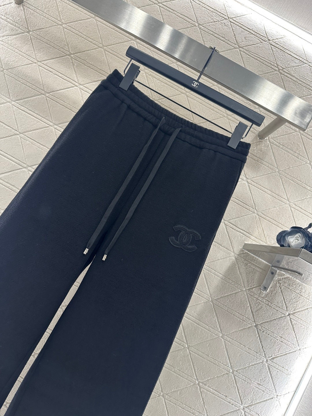 High waisted drawstring wide leg pants