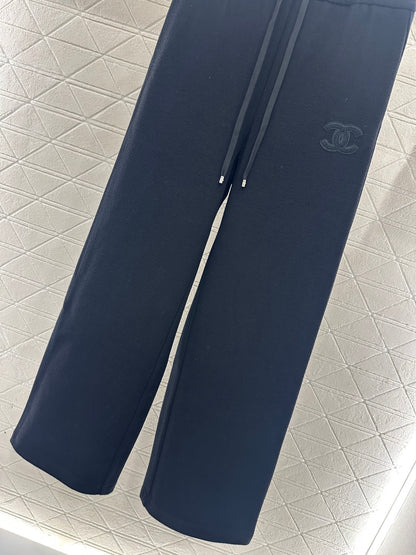 High waisted drawstring wide leg pants