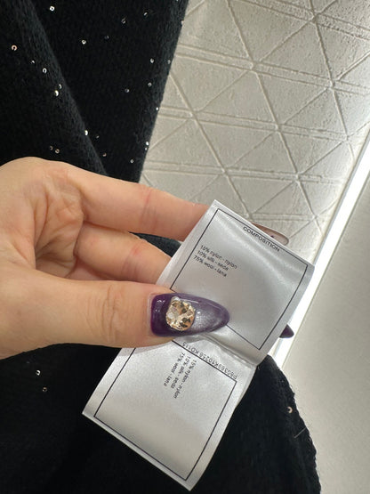 Pearl collar knitted dress