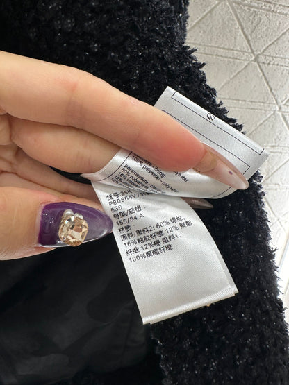 Stand collar woven mid length jacket