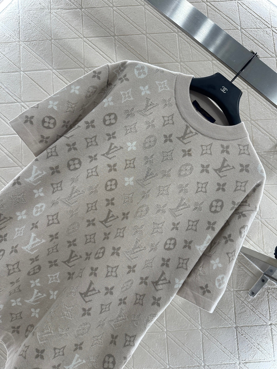 Alphabet Jacquard Knitted Short Sleeve