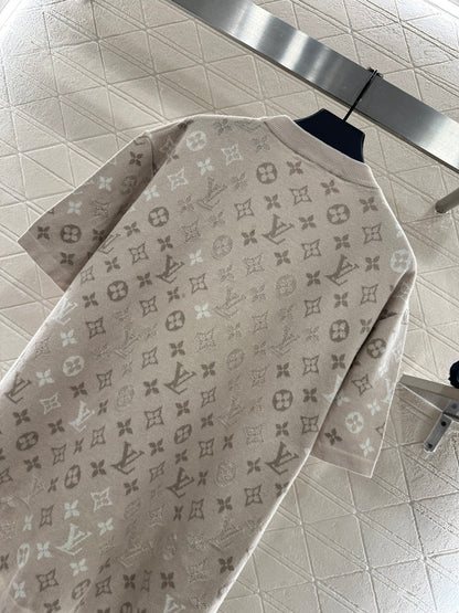 Alphabet Jacquard Knitted Short Sleeve