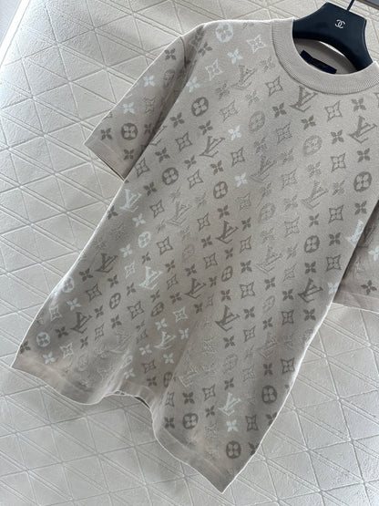 Alphabet Jacquard Knitted Short Sleeve