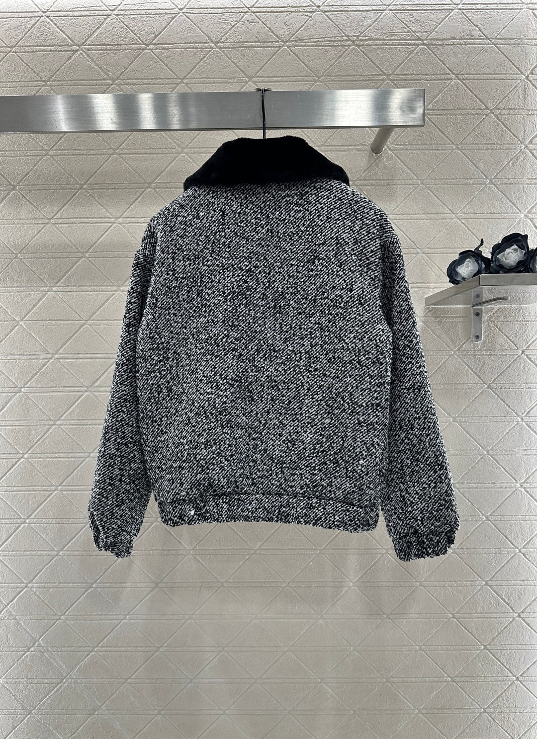 Fur collar woolen coat