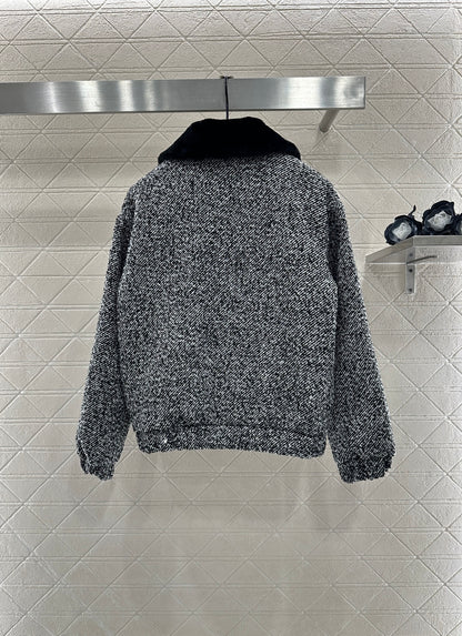 Fur collar woolen coat