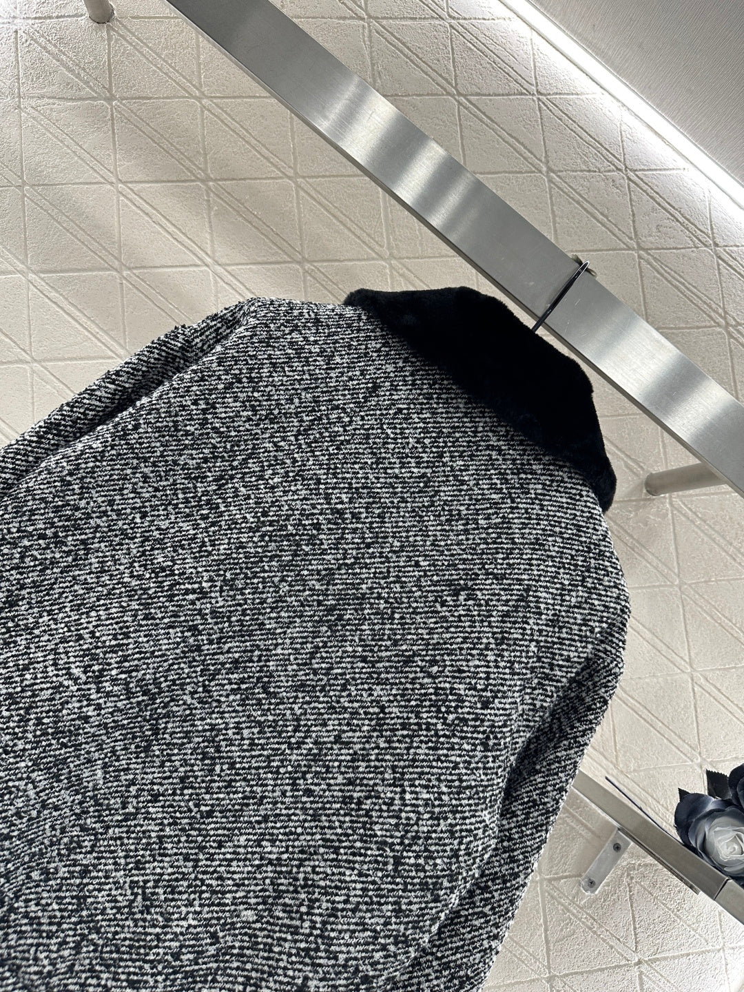 Fur collar woolen coat