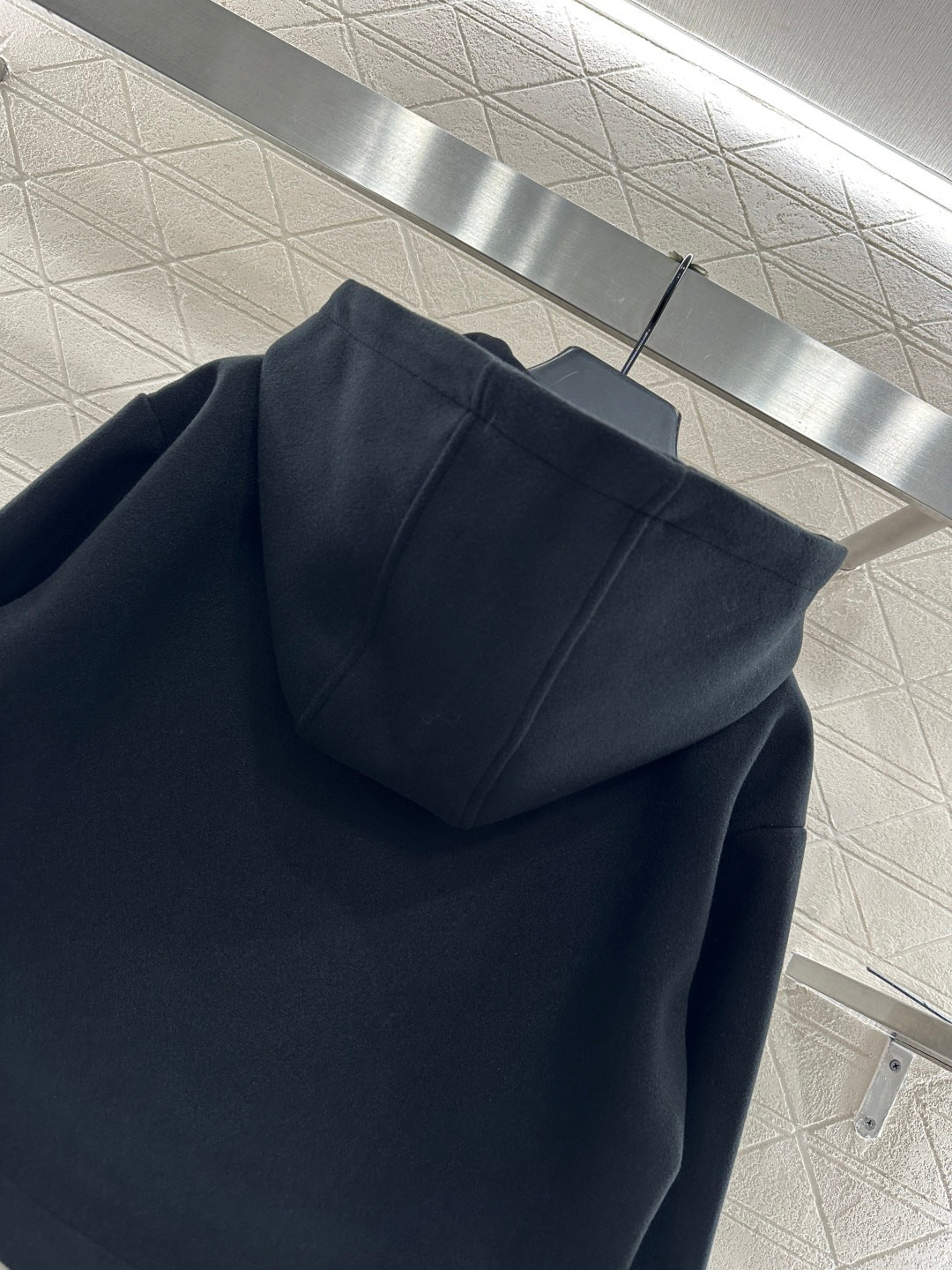 Hooded woolen zipper jacket