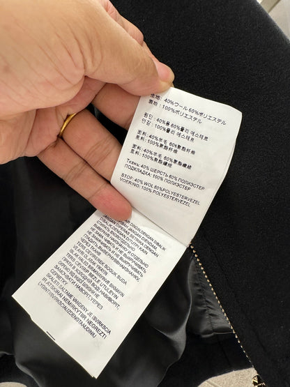 Hooded woolen zipper jacket