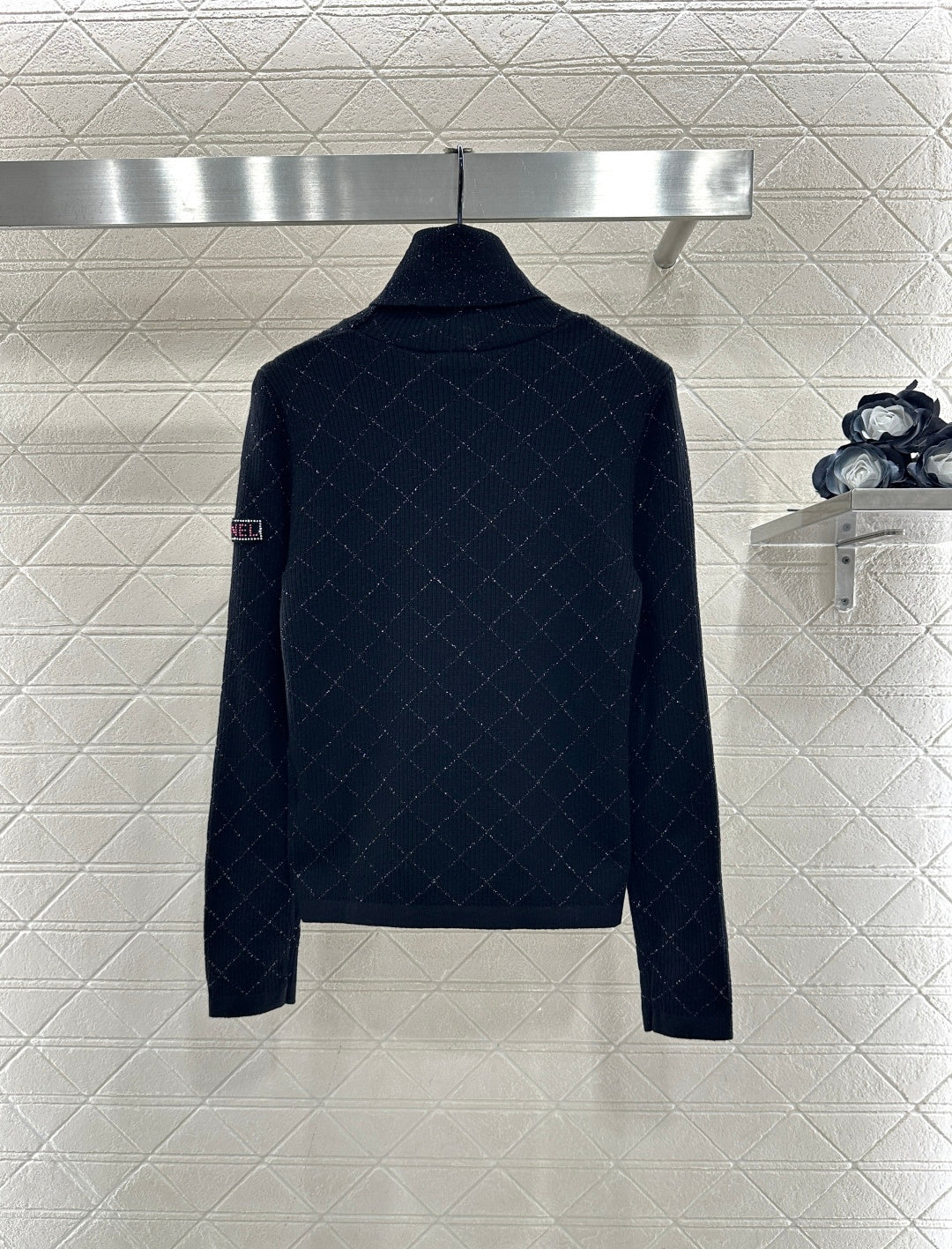 High neck knitted pullover sweater