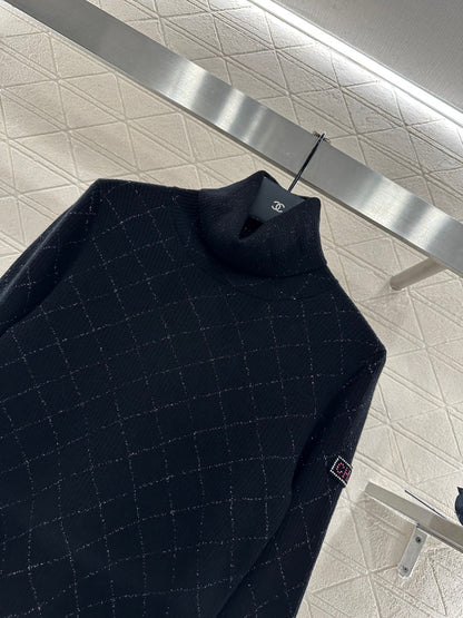 High neck knitted pullover sweater