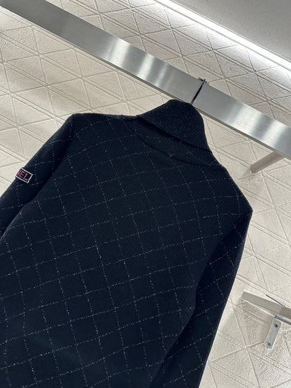 High neck knitted pullover sweater