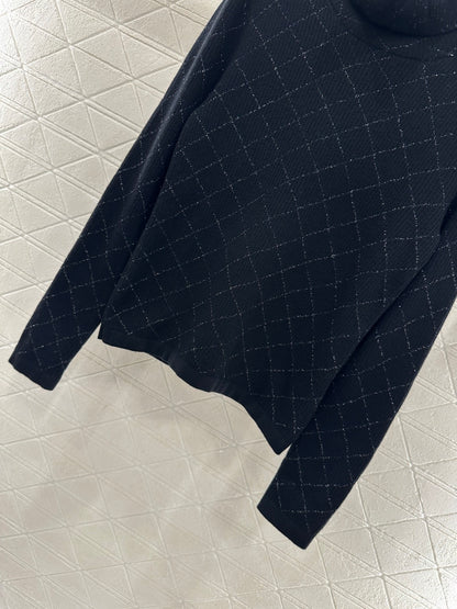 High neck knitted pullover sweater