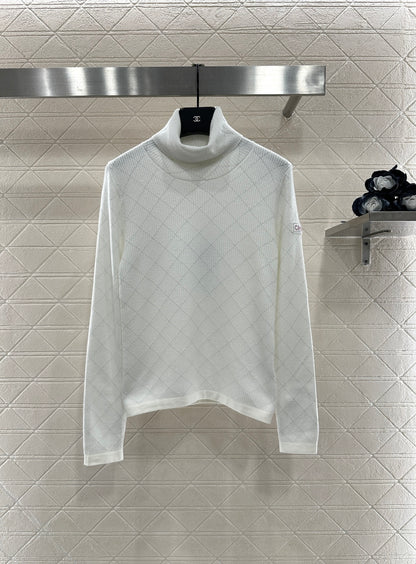 High neck knitted pullover sweater