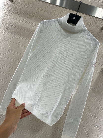 High neck knitted pullover sweater