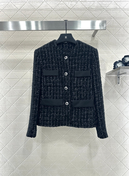 Woven round neck dress jacket