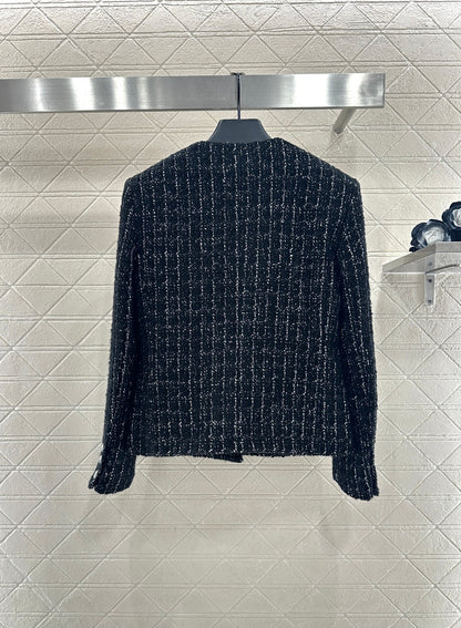 Woven round neck dress jacket