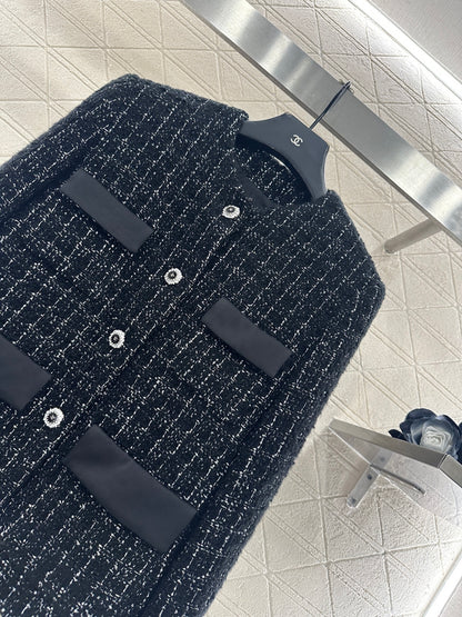 Woven round neck dress jacket