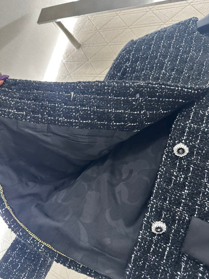 Woven round neck dress jacket